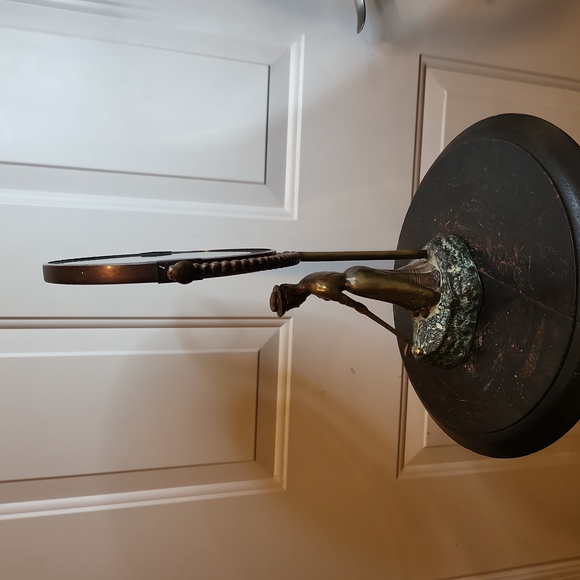 Bronze / Brass Vintage Lady Golfer Desktop Mirror Rare - Picture 2 of 14